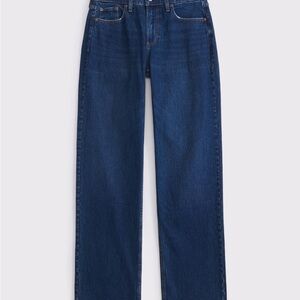 ABERCROMBIE CURVE LOVE LOW RISE BAGGY JEAN - dark wash